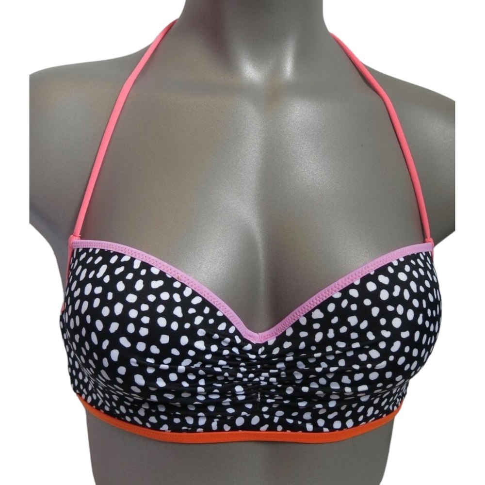 Victoria's Secret Pebble Dot Strappy-Back Getaway Halter Swim Top 32C